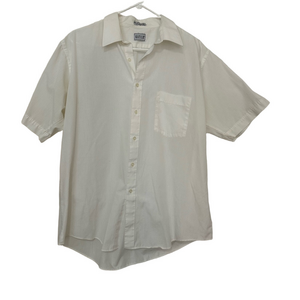 Vintage Ketch Single Needle Tailoring Cream Button Down Shirt with Pocket